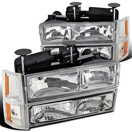 Overtime Headlights Set for 1994-1998 GMC Sierra - Chrome OV126277